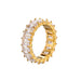 Waterpoof crystal ring gold plated